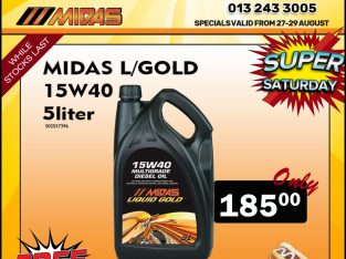 Midas Liquid Gold 15W40 5L ONLY R185 at Middelburg Midas!