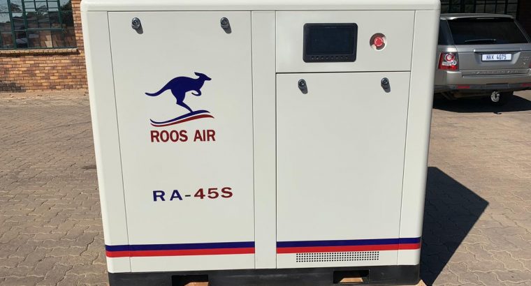 Screw Compressor, ROOS AIR, RA-45S, 45kW, 247CFM, 7.0 m³/min