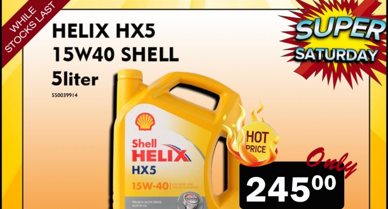 Shell Helix HX5 15W40 5L ONLY R245 at Middelburg Midas!