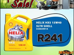 Shell Helix HX5 15W40 5L ONLY R241 at Mhluzi Spares!