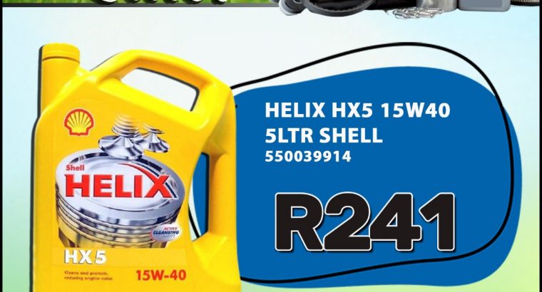 Shell Helix HX5 15W40 5L ONLY R241 at Mhluzi Spares!
