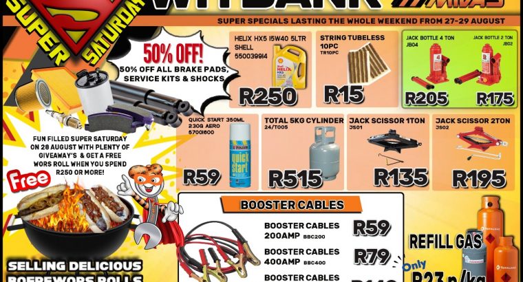 Super Saturday 28 Aug 2021 at Midas Witbank!