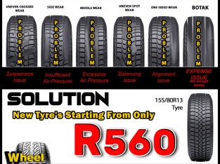 New Tyre’s Starting from ONLY R560 at Wheel Wise Wierdapark!