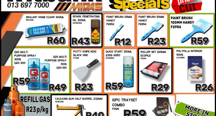 Weekend Specials at Midas Witbank! Valid from 20-22 Aug 2021!