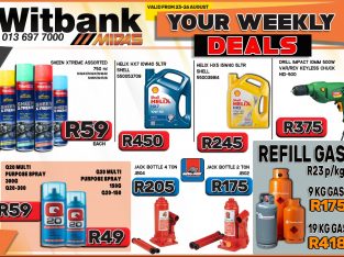 Your Weekly Deals at Midas Witbank! Valid from 23-26 Aug 2021!