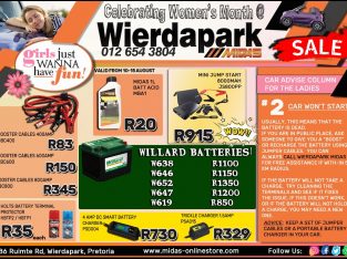Women’s Month SALE at Wierdapark Midas!