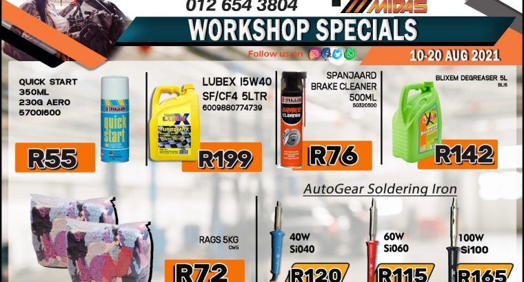 Wierdapark Midas Workshop Specials 10-20 Aug 2021