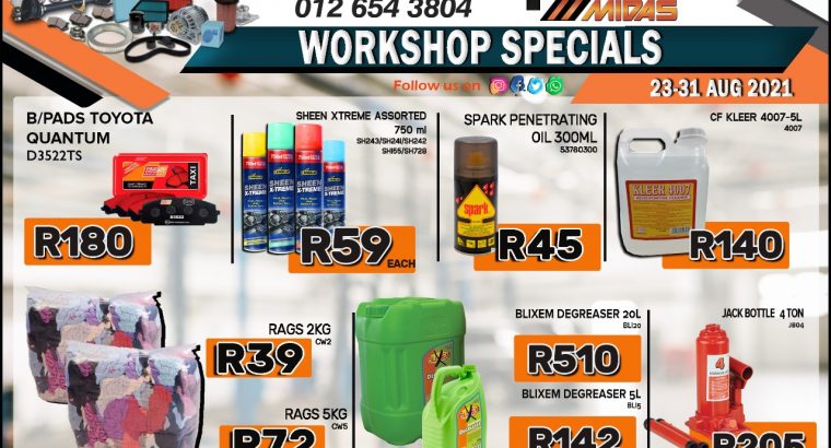 Wierdapark Midas Workshop Specials 23-31 Aug 2021