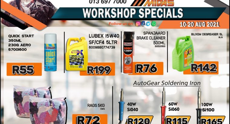 Witbank Midas Workshop Specials 10-20 Aug 2021