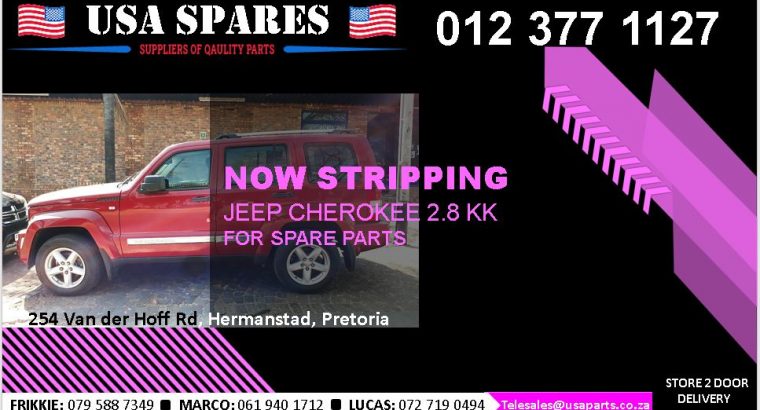 Jeep Cherokee 2.8 KK 2008-13 stripping for used spares