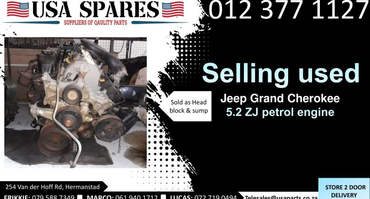 Jeep Grand Cherokee 5.2 ZJ petrol 1992-98 used engines for sale