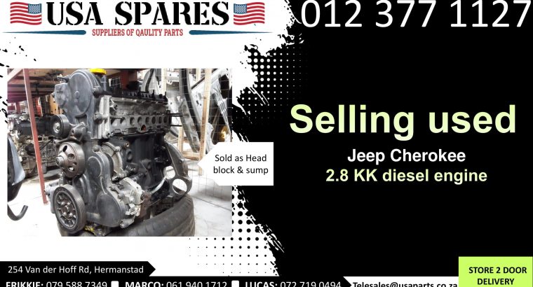 Jeep Cherokee 2.8 KK diesel 2008-13 used engines for sale