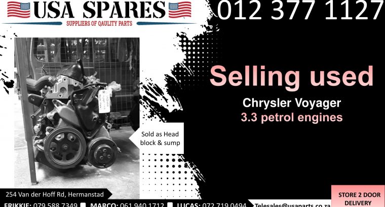 Chrysler Voyager 3.3 petrol 1999-03 used engines for sale