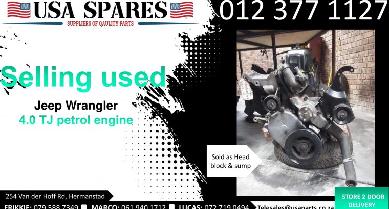 Jeep Wrangler 4.0 TJ petrol 2000-06 used engines for sale