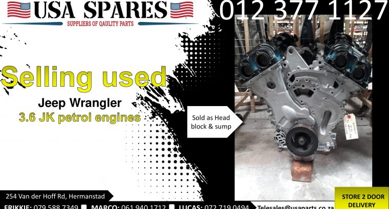 Jeep Wrangler 3.6 JK petrol 2008-19 used engines for sale