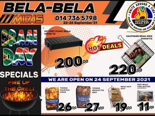 BRAAI DAY SPECIALS at Bela-Bela Midas!