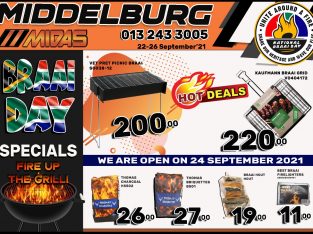 BRAAI DAY SPECIALS at Middelburg Midas!