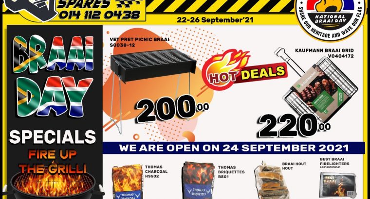 BRAAI DAY SPECIALS at Modimolle Spares!