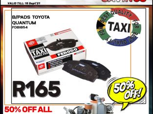 B/Pads Toyota Quantum ONLY R165 at Downtown Spares!