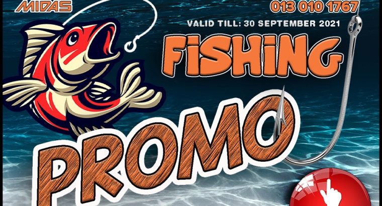 Fishing Promo now on at Discounter Midas!