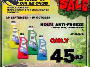 Holts Anti-Freeze 1L ONLY R45 each at Modimolle Spares!