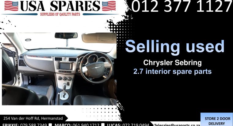 Chrysler Sebring 2.7 sport 2005-15 used interior spare parts
