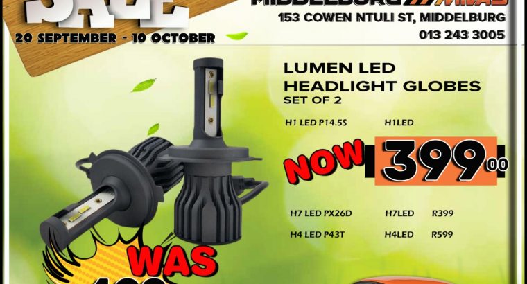 Get Lumen LED Headlight Globes NOW at these amazing LOW prices!