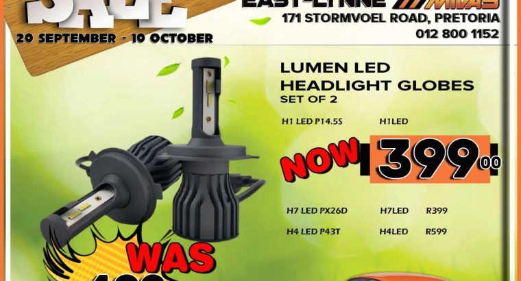 Get Lumen LED Headlight Globes NOW at these amazing LOW prices!