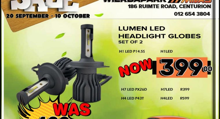 Get Lumen LED Headlight Globes NOW at these amazing LOW prices!