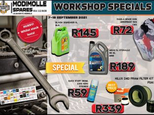 Modimolle Spares Workshop Specials 7-18 September 2021