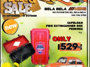 Safeload Fire Extinguisher Box ONLY R529 at Bela-Bela Midas!