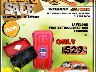 Safeload Fire Extinguisher Box ONLY R529 at Witbank Midas!