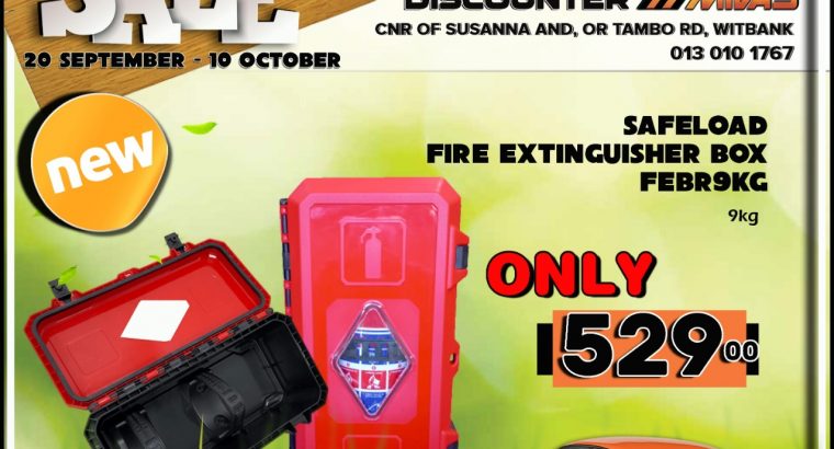 Safeload Fire Extinguisher Box ONLY R529 at Discounter Midas!