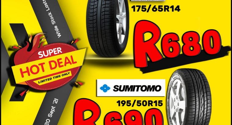 Sava 175/65R14 ONLY R680 & Sumitomo 195/50R15 ONLY R690!