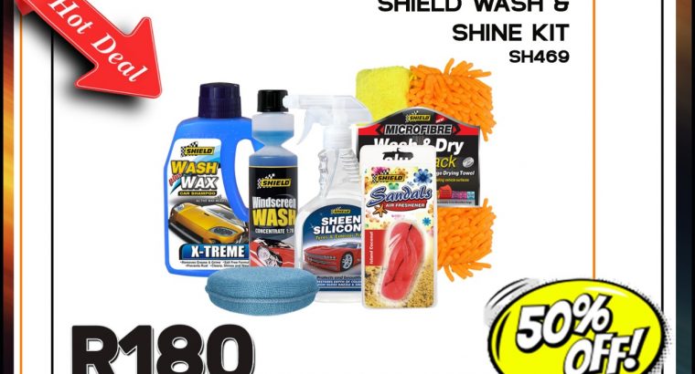 Shield Wash & Shine Kit ONLY R180 at Downtown Spares!