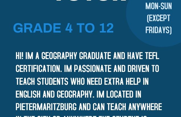Tutor (Geography and English)