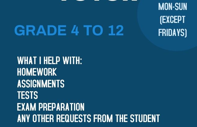 Tutor (Geography and English)