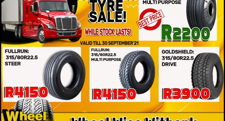 Trucker Tyre SALE NOW ON Wheel Wise Witbank!