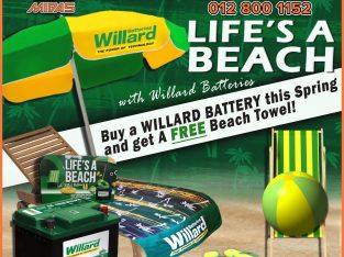 Buy a Willard Battery this spring & get a FREE beach towel!