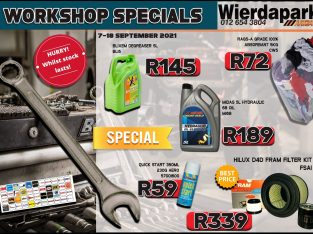 Wierdapark Midas Workshop Specials 7-18 September 2021