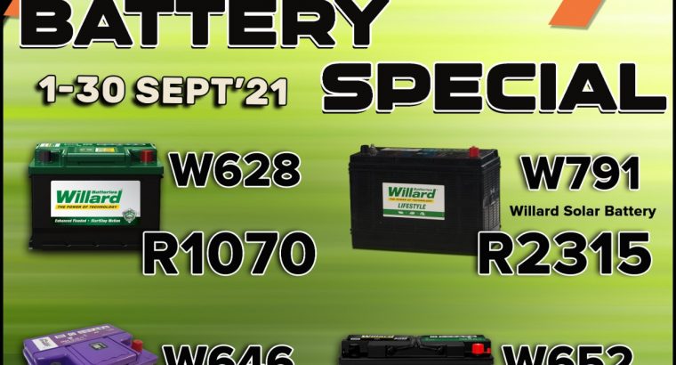 Willard Battery Special at East-Lynne Midas!
