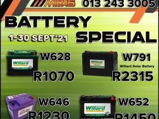 Willard Battery Special at Middelburg Midas -Sparesworld!