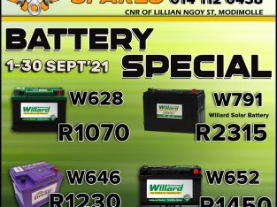 Willard Battery Special at Modimolle Spares!