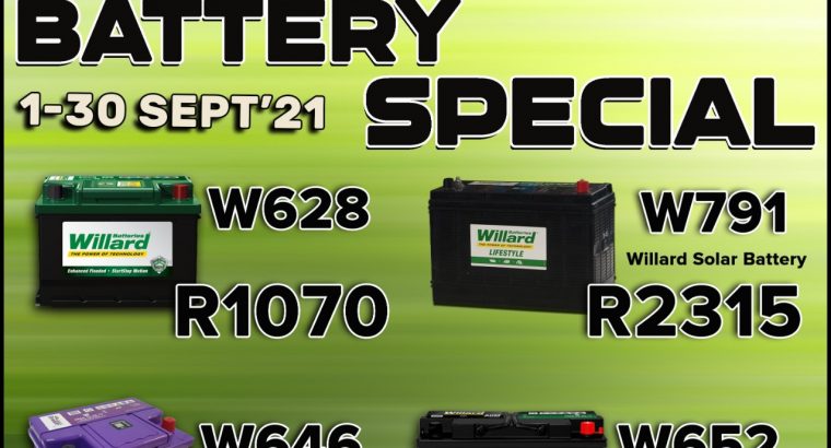 Willard Battery Special at Modimolle Spares!