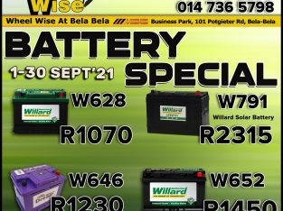 Willard Battery Special at Wheel Wise Bela-Bela!