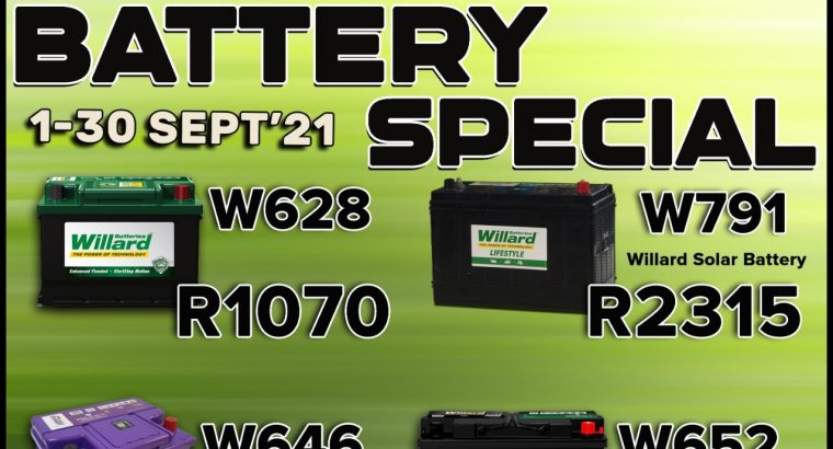 Willard Battery Special at Wheel Wise Bela-Bela!