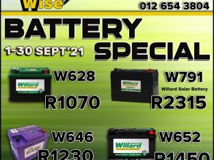 Willard Battery Special at Wheel Wise Wierdapark!