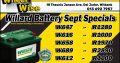 Willard Battery September Specials now on at Wheel Wise Witbank!