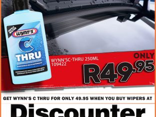Get Wynn’s C-Thru 250ML for ONLY R49.95 when you buy Wipers!