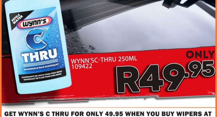 Get Wynn’s C-Thru 250ML for ONLY R49.95 when you buy Wipers!